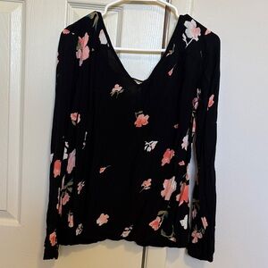 Billabong Black Floral Women's Blouse